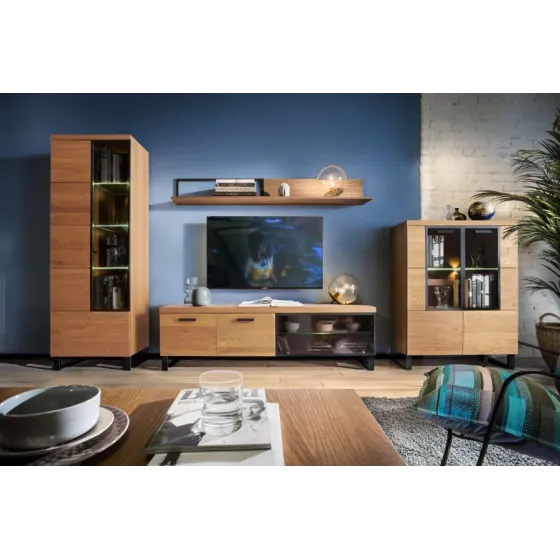 Collection mobilier en bois chêne massif pour salon FLOW