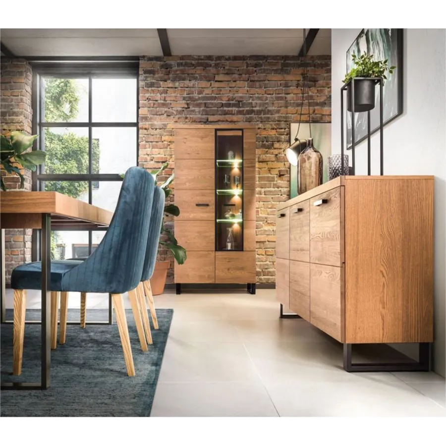 Buffet salon bois naturel style industriel FLOW