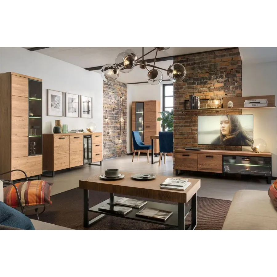 Buffet en bois et métal pour salon collection FLOW