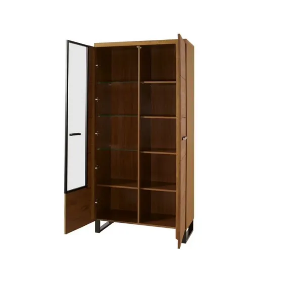 Vaisselier en chêne et métal 2 portes collection FLOW