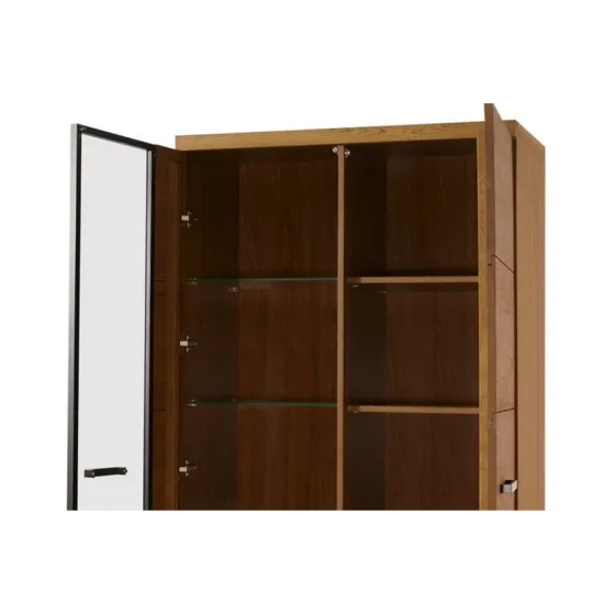 Vaisselier en chêne et métal avec 10 niches de rangement collection FLOW