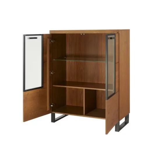 Vaisselier en bois et métal 2 portes collection FLOW
