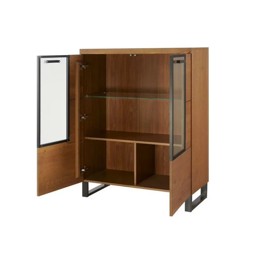 Vaisselier en bois et métal 2 portes collection FLOW