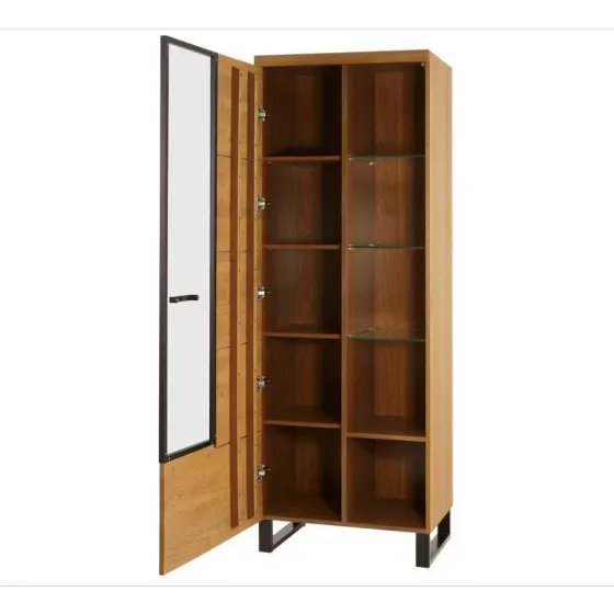Vitrine en bois et métal 1 porte ouverture gauche  collection FLOW