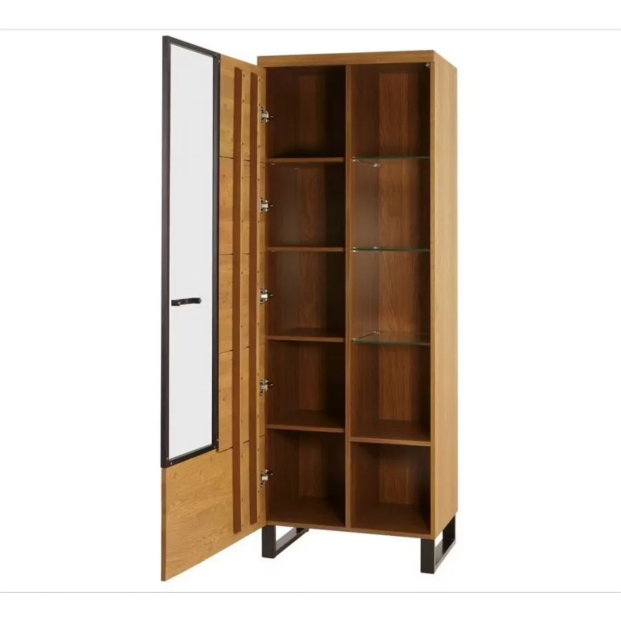 Vitrine en bois et métal 1 porte ouverture gauche  collection FLOW
