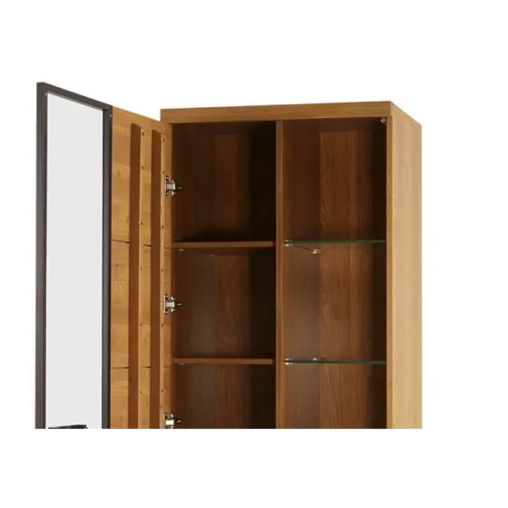 Vitrine en bois et métal avec porte vitrée gauche collection FLOW