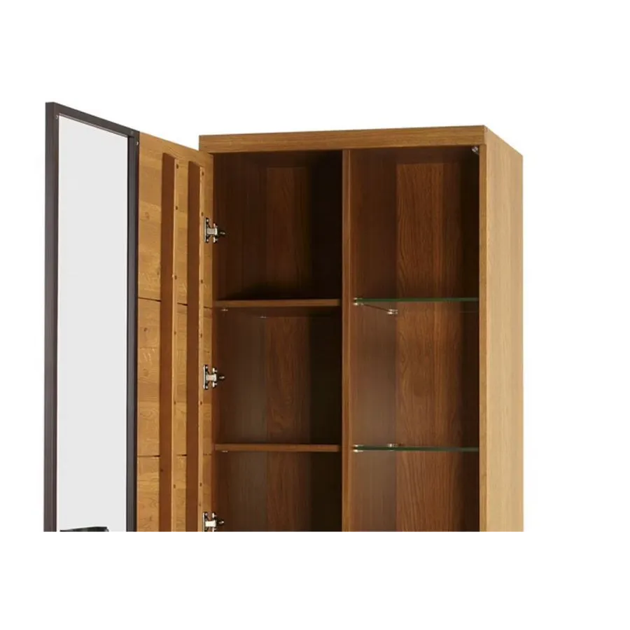 Vitrine en bois et métal avec porte vitrée gauche collection FLOW