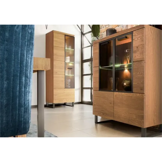 Vitrine en bois et chêne naturel collection  FLOW