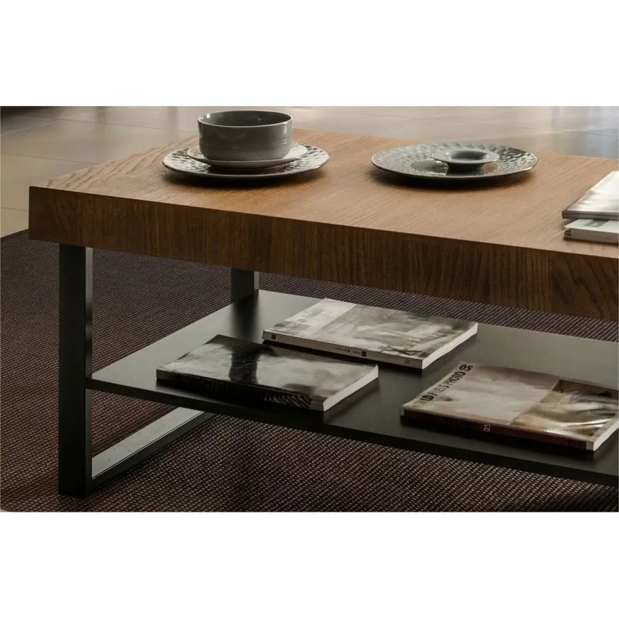 Table basse chêne naturel double plateau collection FLOW