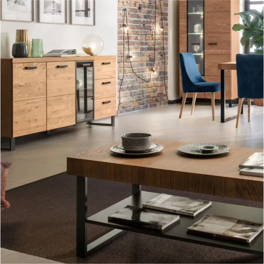 Table basse bois double plateau pour salon collection FLOW