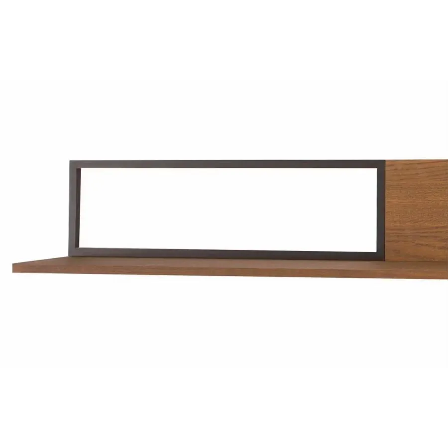 Etagère murale bois chêne naturel et métal noir FLOW