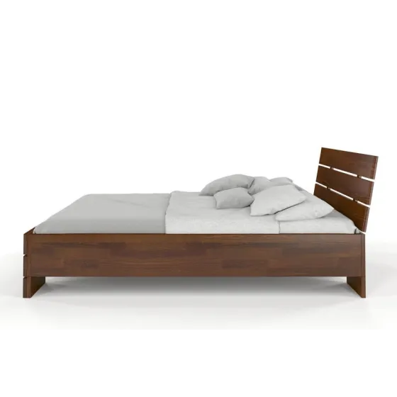 Lit pin massif 180x200 finition noyer collection INDIGO