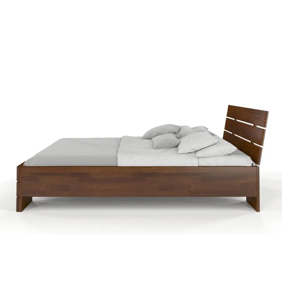 Lit pin massif 180x200 finition noyer collection INDIGO