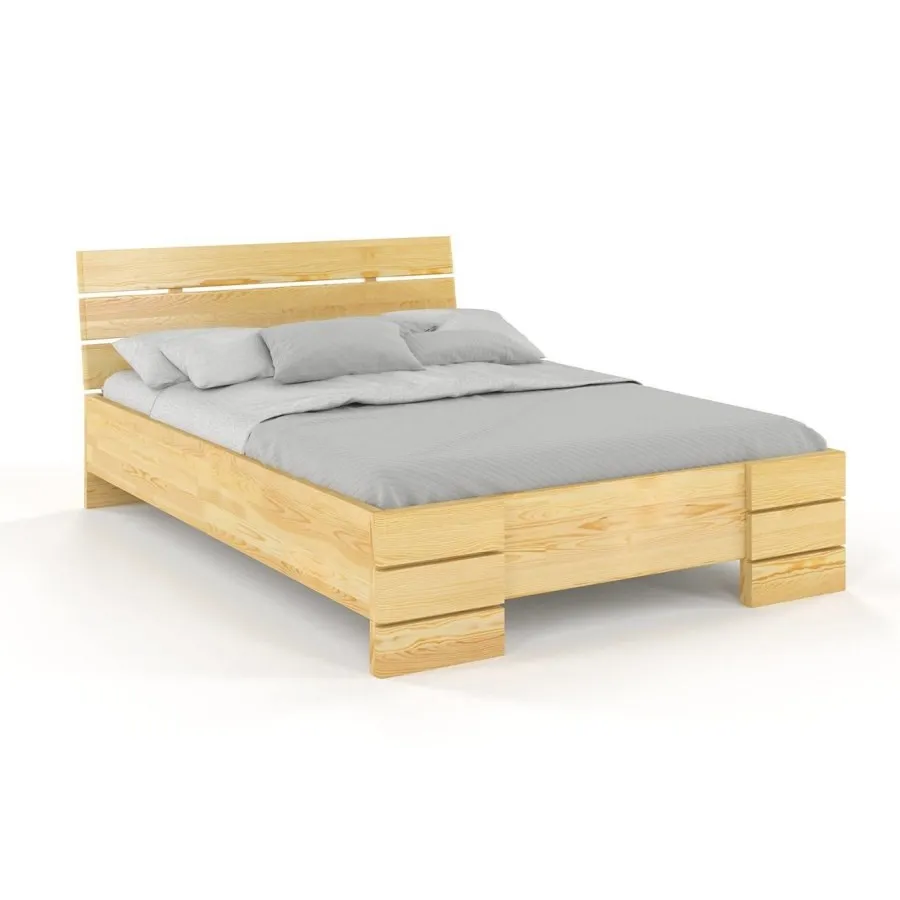 Lit pin massif 160x200 finition naturel collection INDIGO