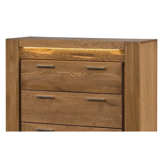 Commode en bois 4 tiroirs avec éclairage LED inclus collection BAROS
