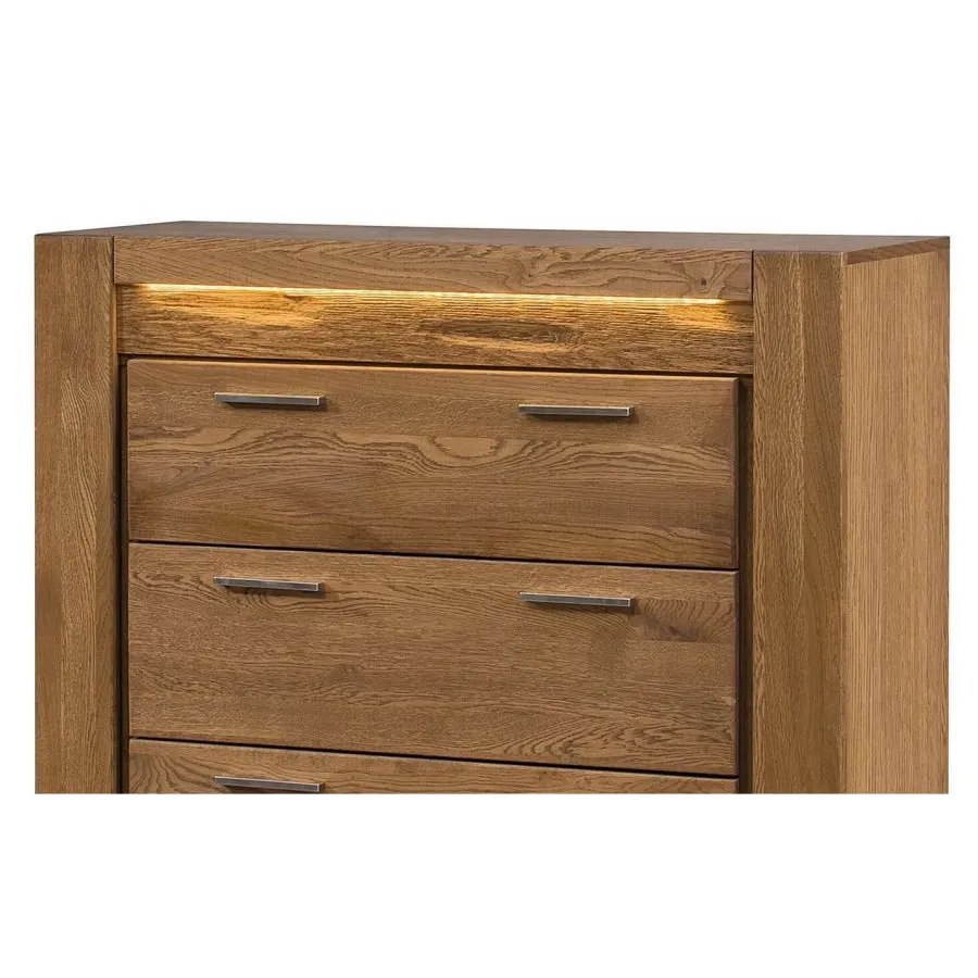 Commode en bois 4 tiroirs avec éclairage LED inclus collection BAROS