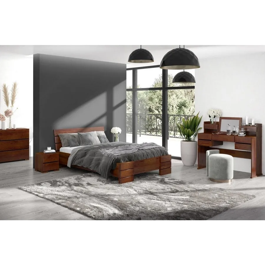 Lit pin massif 160x200 pour chambre collection INDIGO