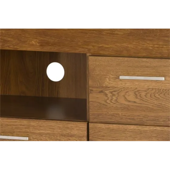 Meuble TV en bois avec passage pour câbles collection BAROS