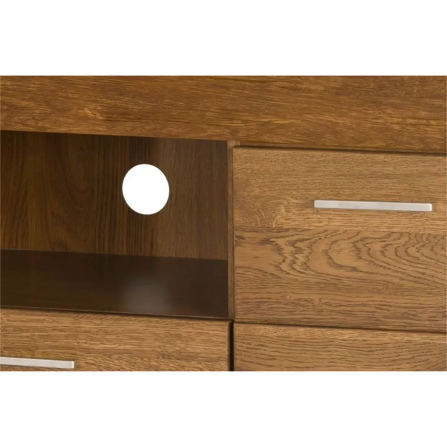 Meuble TV en bois avec passage pour câbles collection BAROS