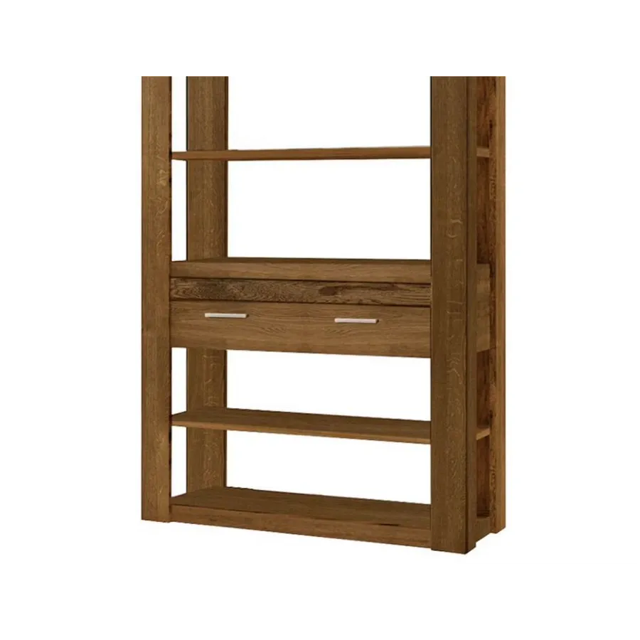 Bibliothèque en chêne naturel tiroir de rangement collection BAROS