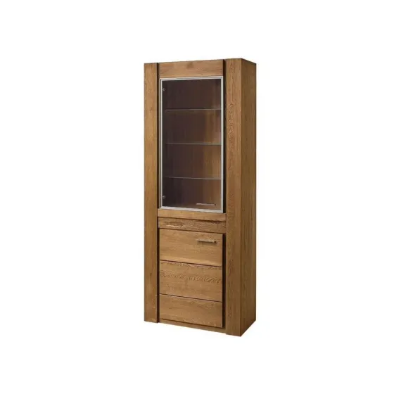 Vitrine chêne naturel double porte style contemporain BAROS