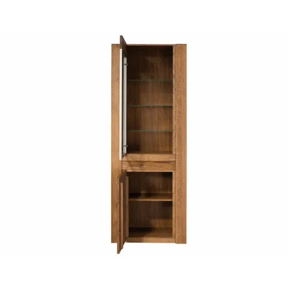 Vitrine chêne naturel double porte style contemporain BAROS