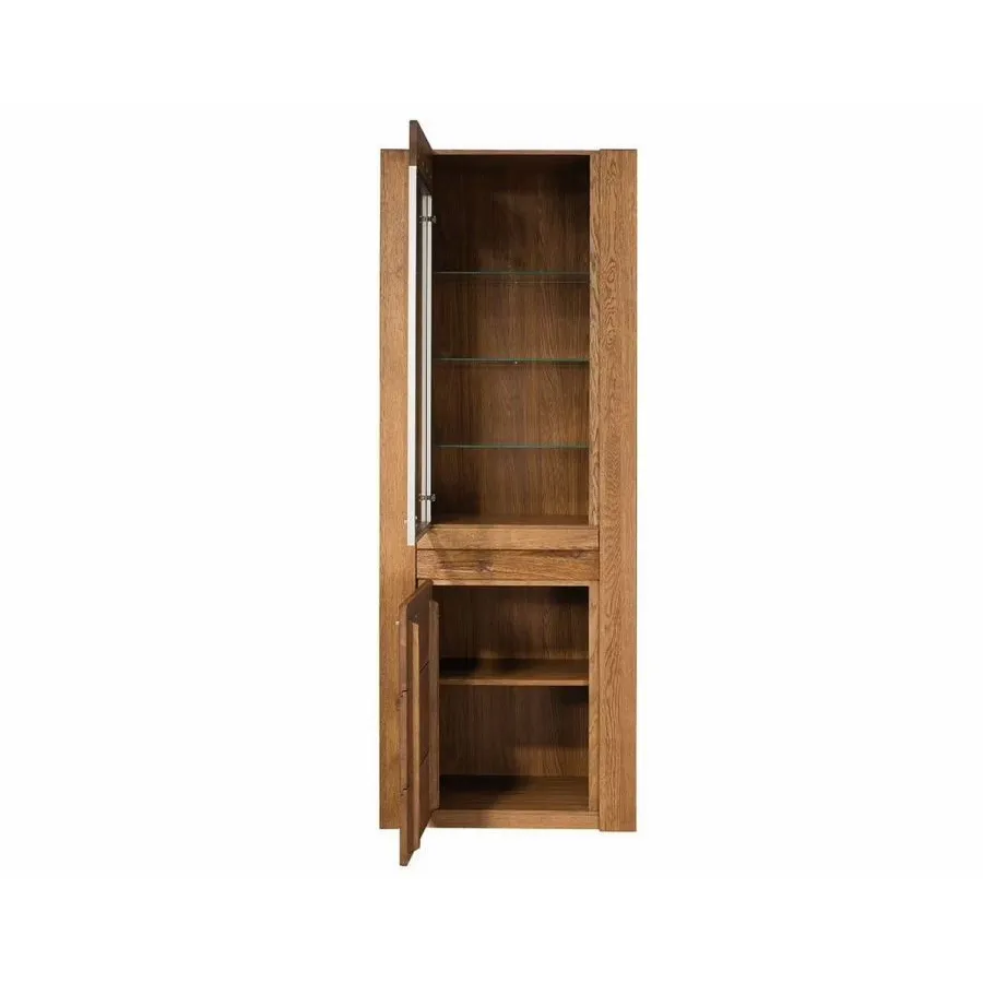 Vitrine chêne naturel double porte style contemporain BAROS