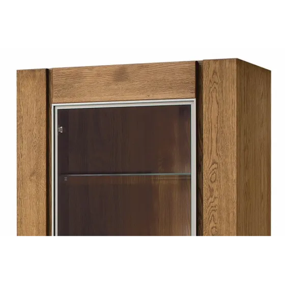 Vitrine chêne naturel double porte style contemporain BAROS