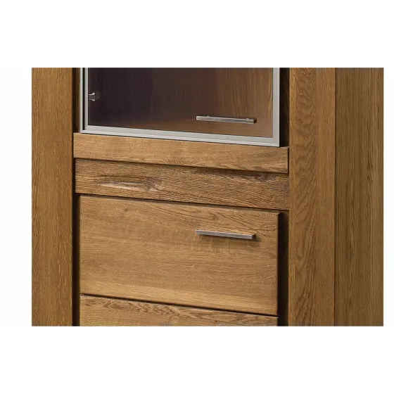 Vitrine chêne naturel double porte style contemporain BAROS