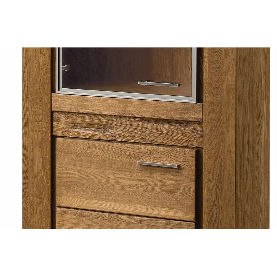 Vitrine chêne naturel double porte style contemporain BAROS