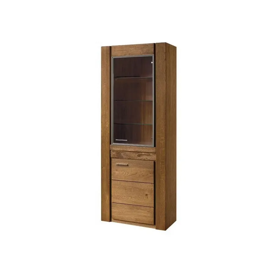 Vitrine chêne naturel double porte style contemporain BAROS