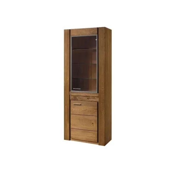 Vitrine chêne naturel double porte style contemporain BAROS