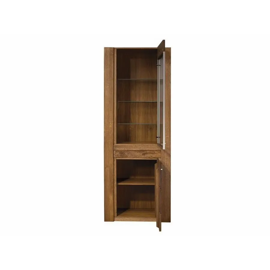 Vitrine chêne naturel double porte style contemporain BAROS