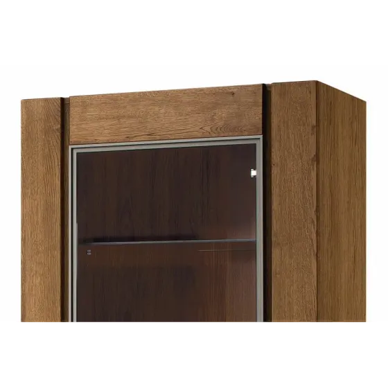 Vitrine chêne naturel double porte style contemporain BAROS