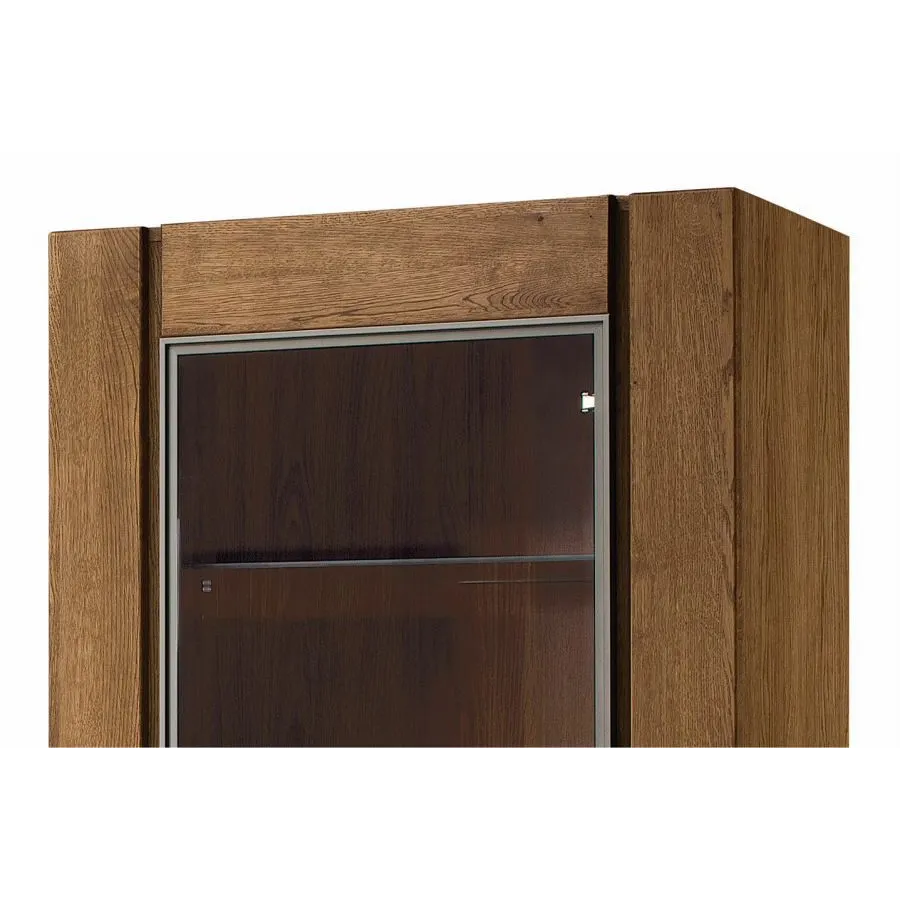 Vitrine chêne naturel double porte style contemporain BAROS