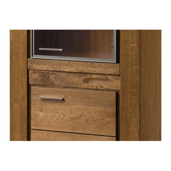 Vitrine chêne naturel double porte style contemporain BAROS