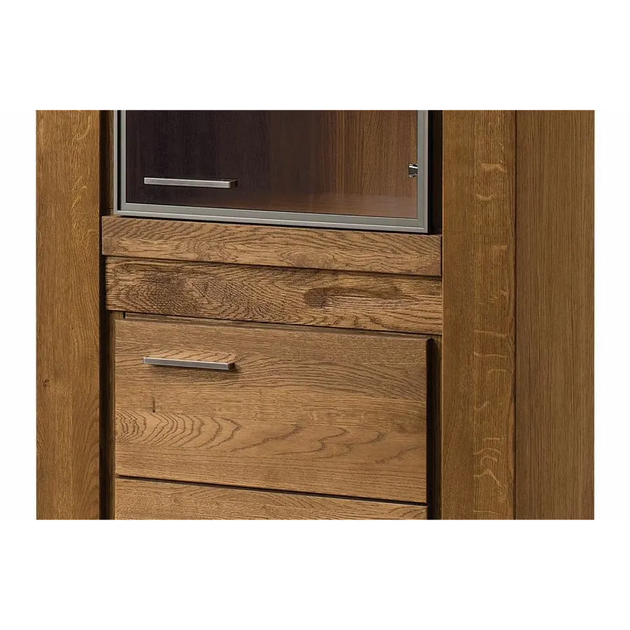 Vitrine chêne naturel double porte style contemporain BAROS