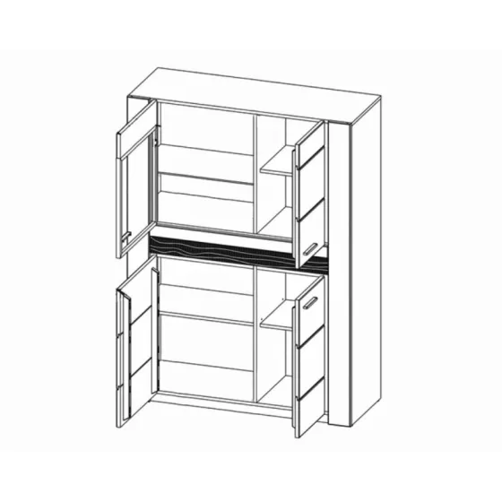 Vaisselier en bois massif 4 portes collection BAROS
