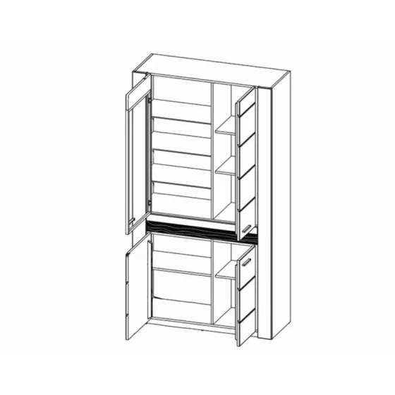 Vaisselier en chêne naturel 4 portes collection BAROS