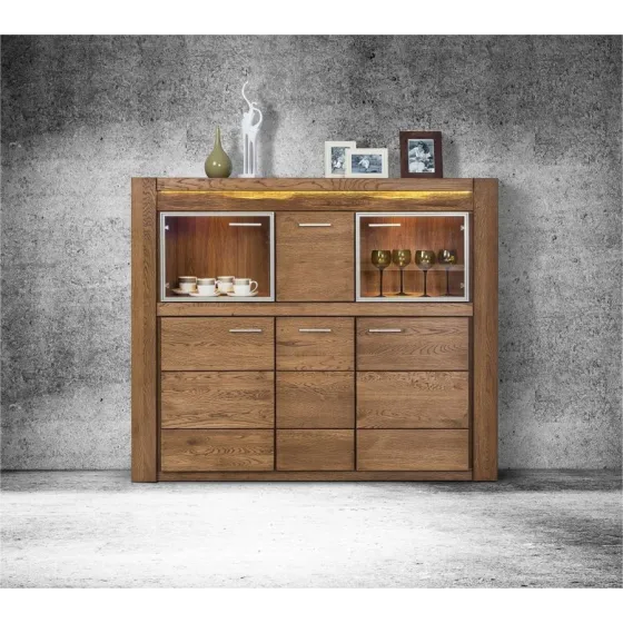 Vaisselier en bois massif pour salon collection BAROS