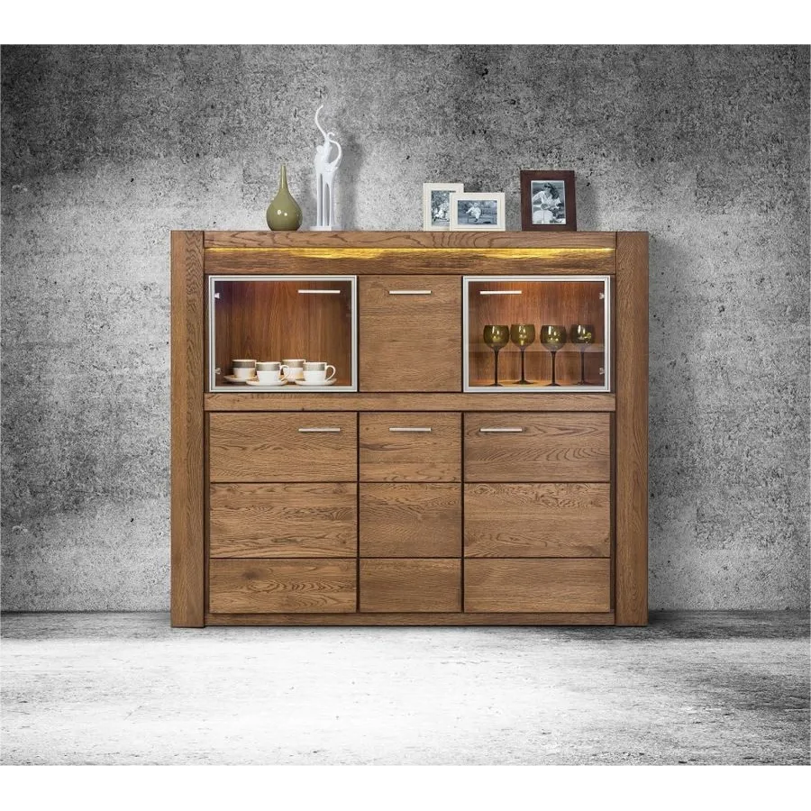 Vaisselier en bois massif pour salon collection BAROS