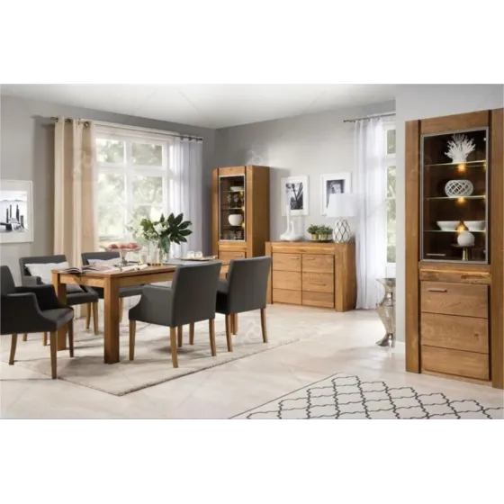 Table extensible chêne massif naturel avec double rallonge BAROS