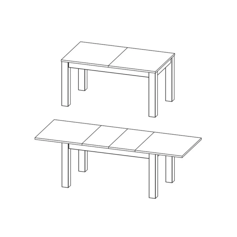 Table a manger bois avec deux rallonges collection BAROS