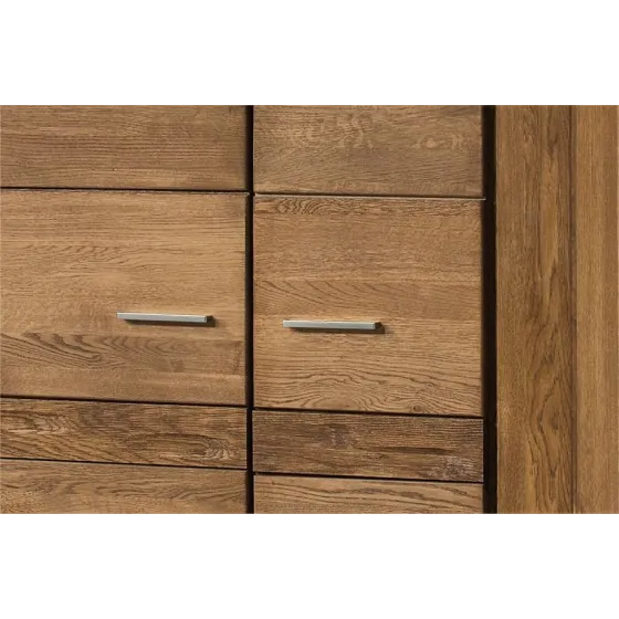 Armoire en bois finition chêne naturel 2 portes 1 penderie BAROS