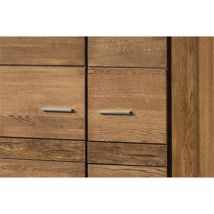 Armoire en bois finition chêne naturel 2 portes 1 penderie BAROS