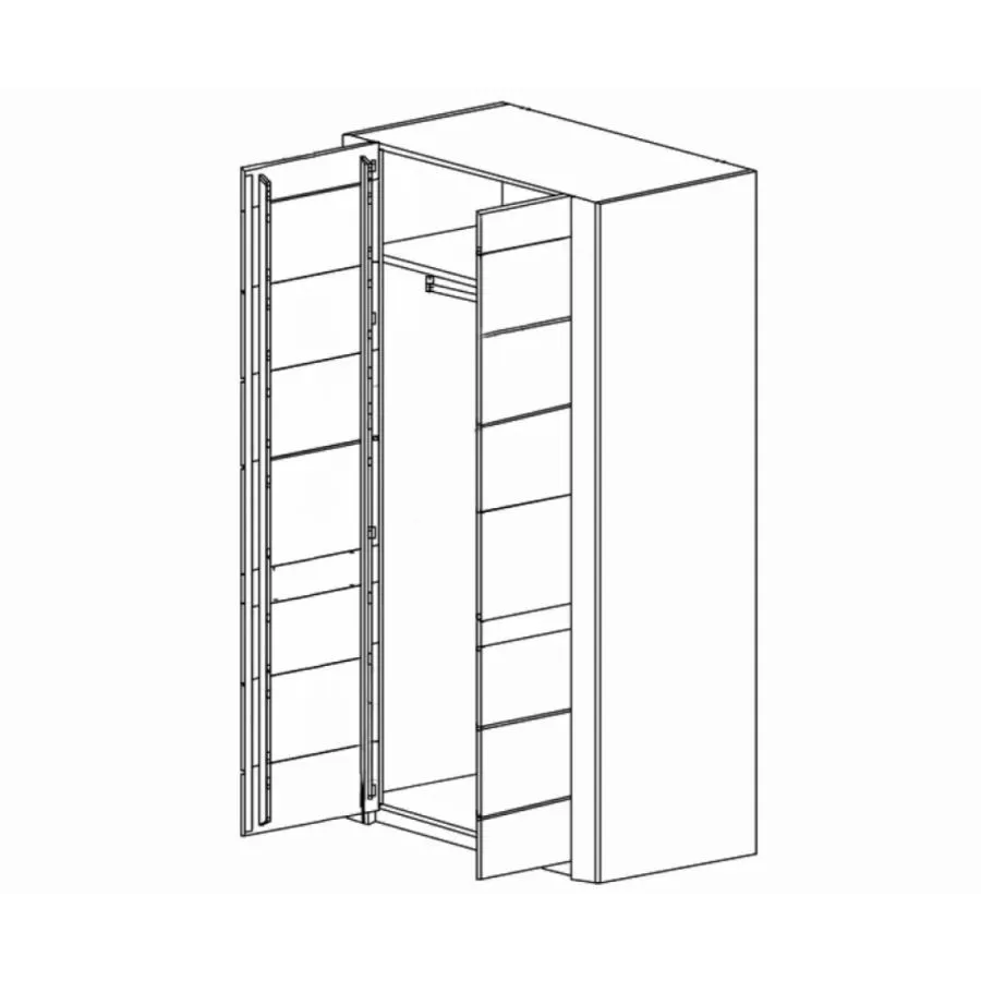 Armoire-dressing en bois 2 portes collection BAROS