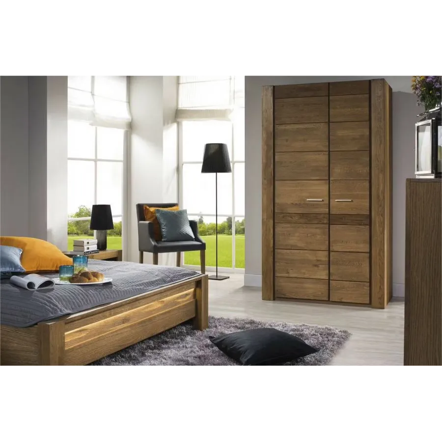 Armoire-dressing 2 portes en bois pour chambre collection BAROS