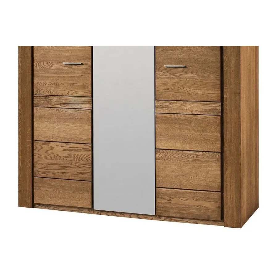 Armoire 3 portes en bois avec miroir central collection BAROS