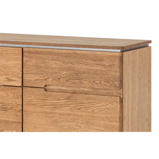 Grande commode en bois et acier brossé collection MONTE