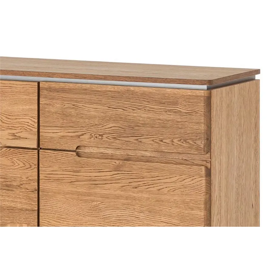 Grande commode en bois et acier brossé collection MONTE
